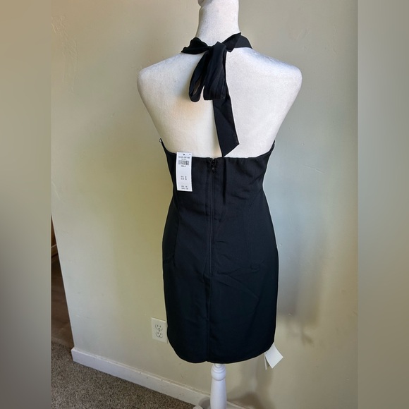 Abercrombie & Fitch Y2K Halter Dress S P Black Knot Cutout Mini Date NWT $99 - Picture 3 of 10